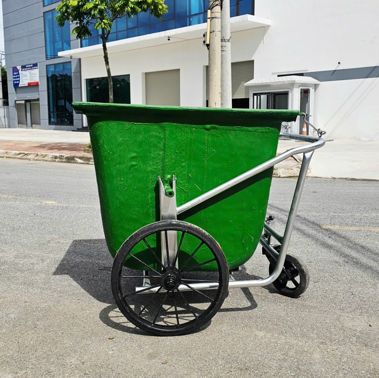 Xe gom rác composite dung tích 500L | Thùng rác Hà Nội